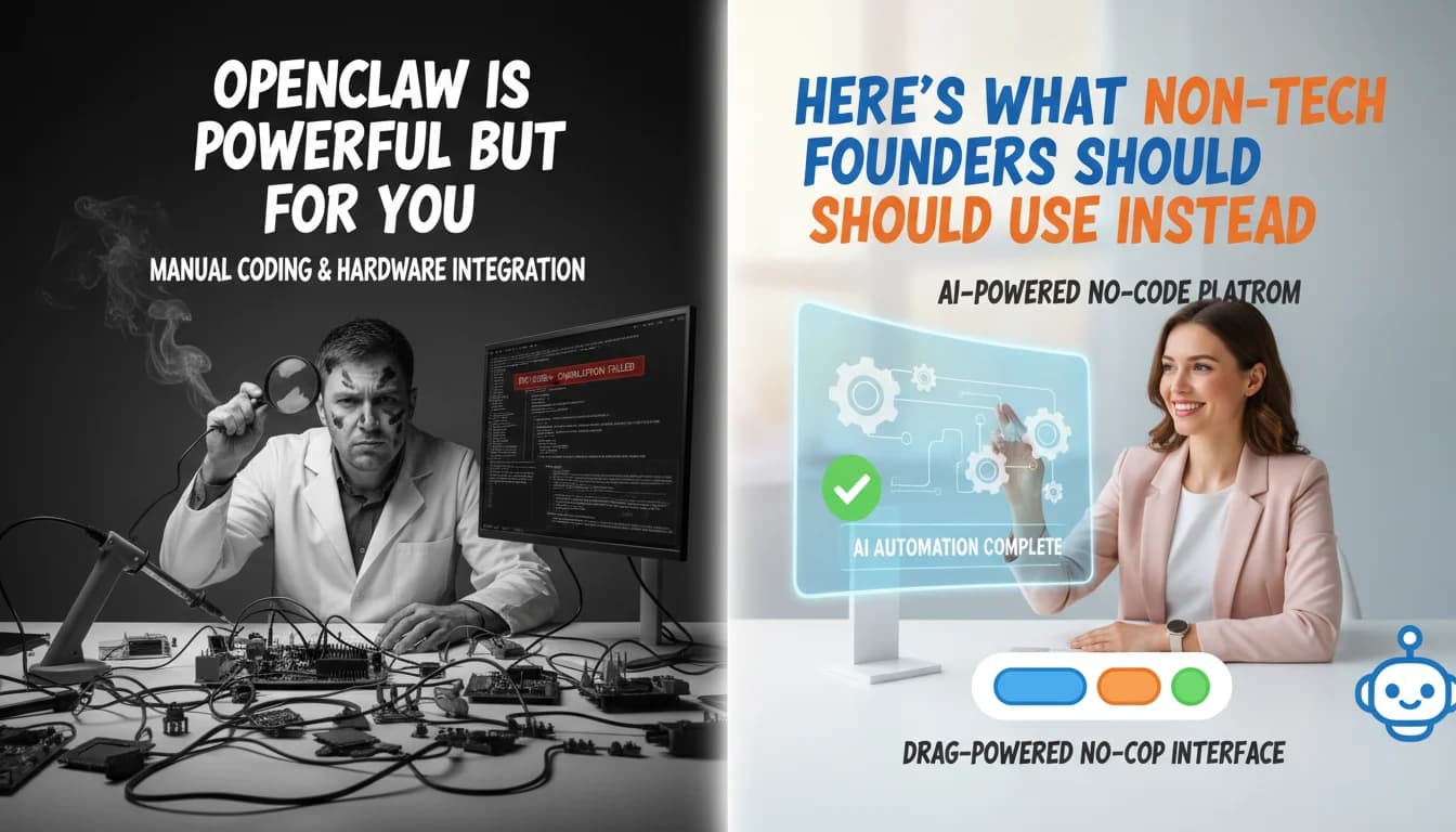 OpenClaw Is Powerful But Not for You. Here's What Non-Tech Founders Should Use Instead